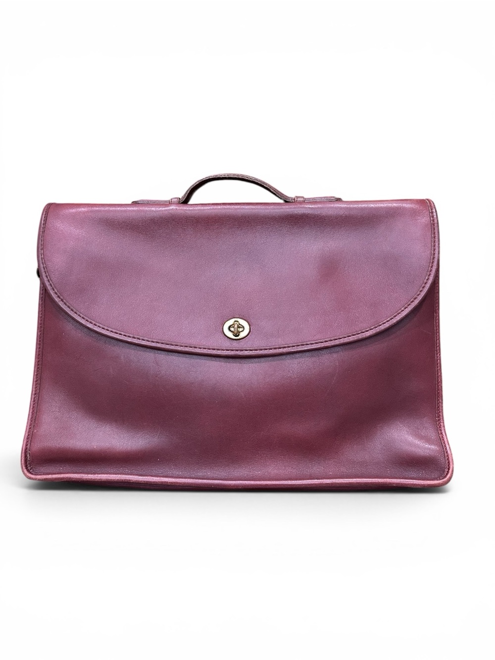 Vintage 1994 Coach Burgundy Glovetanned Leather Briefcase Messenger Bag USA